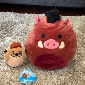 Disney Red and Tan Pumbaa and Timon Plush Duo (3 inch and 10 inch)